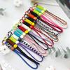 Colorblock Knotted Phone Lanyard: Creative Short Woven, Detachable, Anti-Lost Keychain Strap for Phone Cases