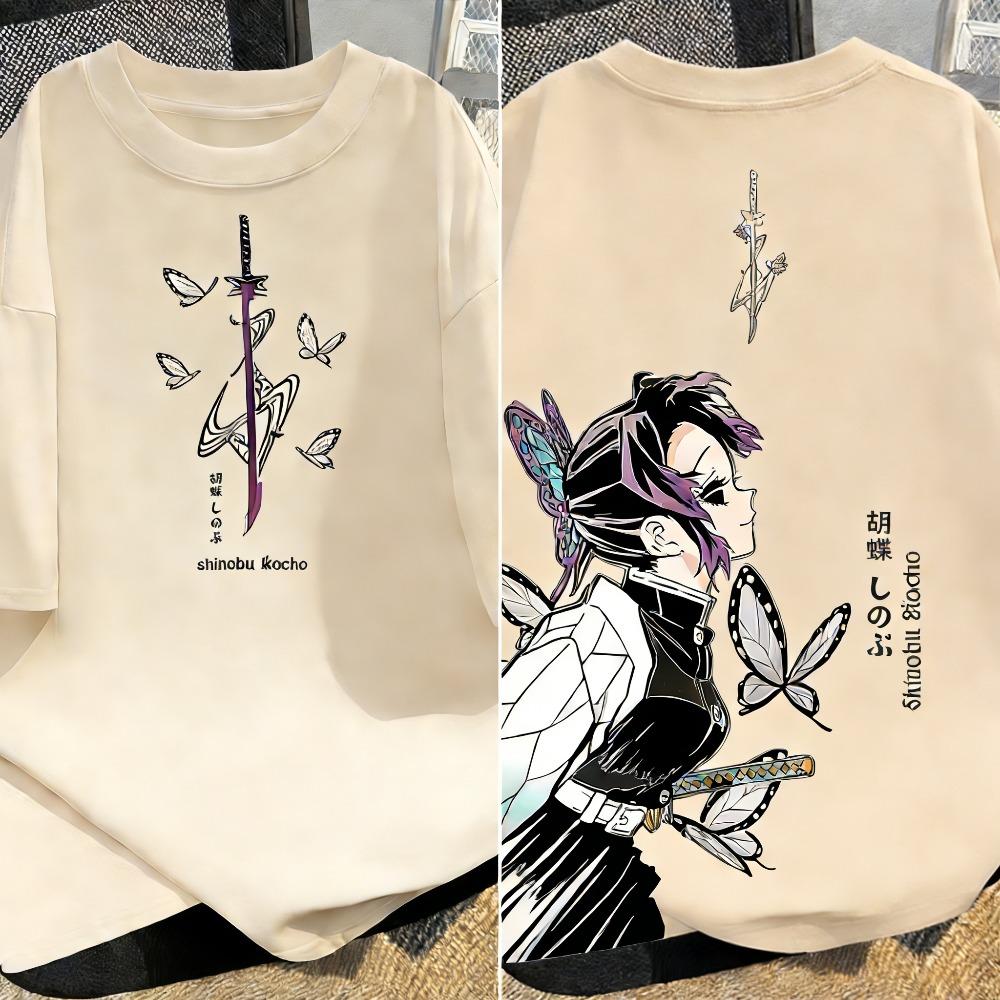 Plus Size Demon Slayer Anime Printed Unisex and Women Tshirt Summer Casual Parent Child Top Fashion Cotton Street Harajuku Y2K