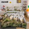 Пододеяльник с овечьей шерстью, размер King Queen, комплект постельного белья с изображением прекрасных животных из фермы для детей, подростков и взрослых, белый, козий, 2/3 шт., пододеяльник, наволочка