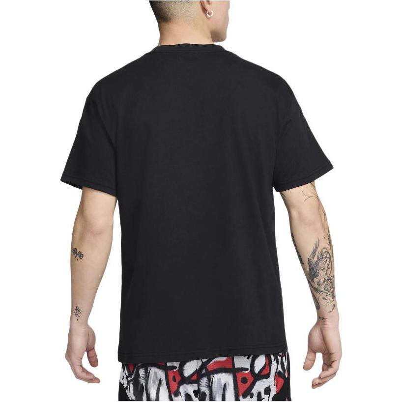 Nike Футболка Max90 Letter Round Neck Casual Pullover, свободная, с коротким рукавом, для баскетбола, мужская, черная FV8397-010