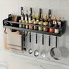 1pc Spice Rack with Hooks, Kitchen Storage Rack, Wall Mounted Chopsticks and Knife Rack, Non-Punching Kitchen Utensils Storage Hanger