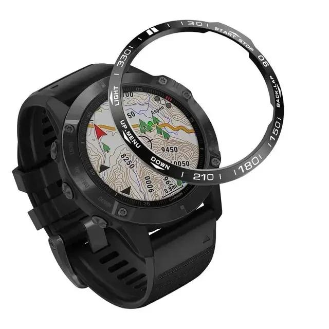 Для Garmin Fenix 7/5/6X Pro/6X Sapphire Кольцо безеля часов из нержавеющей стали с клейким покрытием, защитное от царапин, аксессуары
