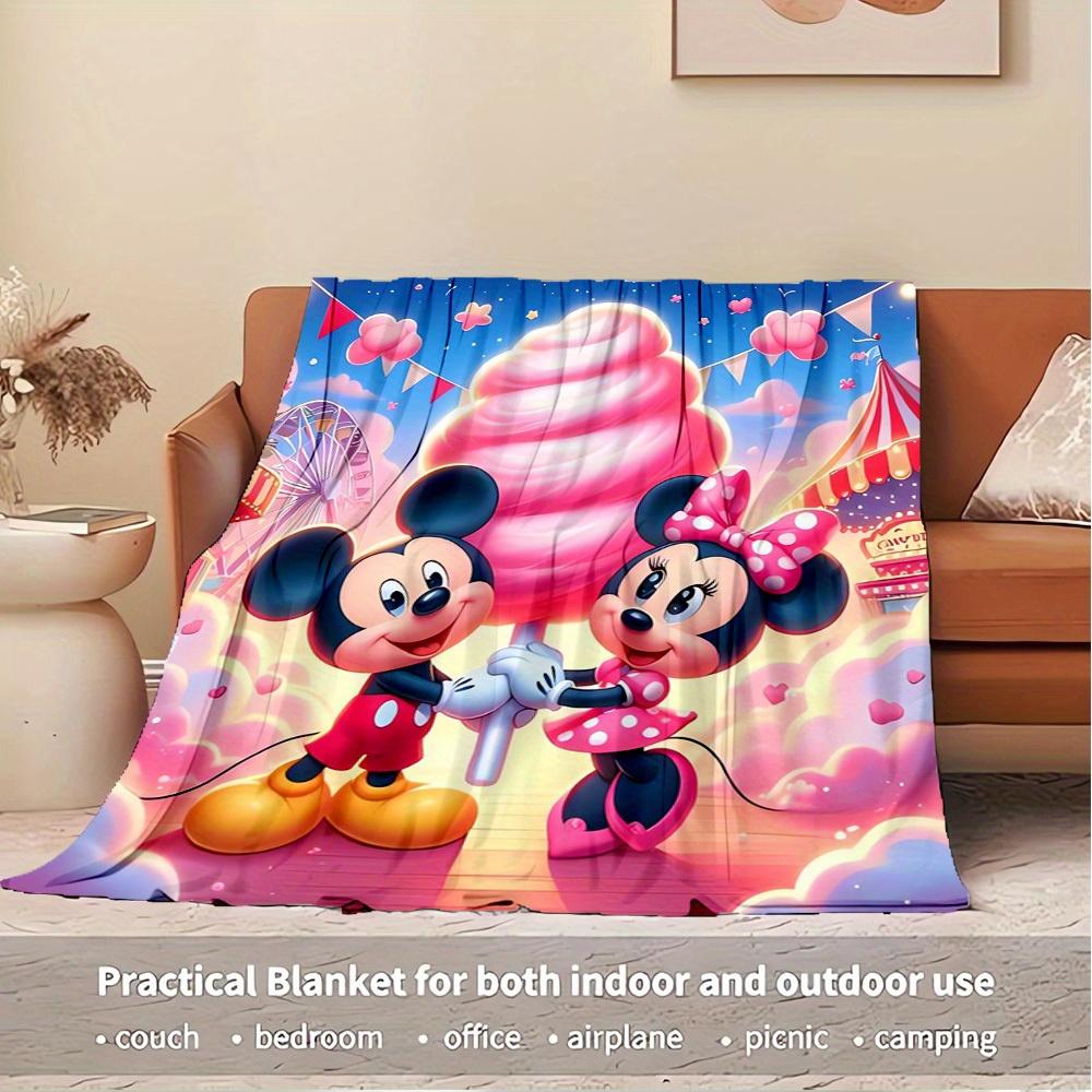 1pc flannel minnie mouse and mickey mouse hand in hand bedding throw blanket sofa cover gift home decoration plush throw