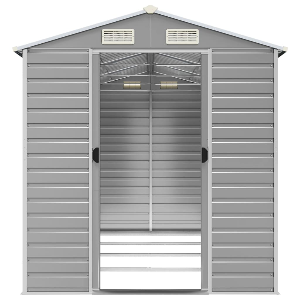 Garden Shed Light Gray 191 x 385 x 198 cm Galvanized Steel