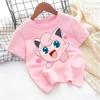 Летняя футболка 2026 года с принтом Pokemon Jigglypuff, 100% хлопок, свободная, для всей семьи, для путешествий, игр и спорта, Y2k