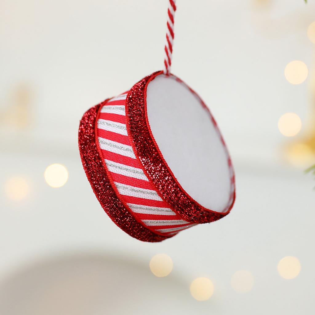 Christmas Small Drum Decoration Pendant DIY Christmas Decorations Fabric Foam Drum Pendant