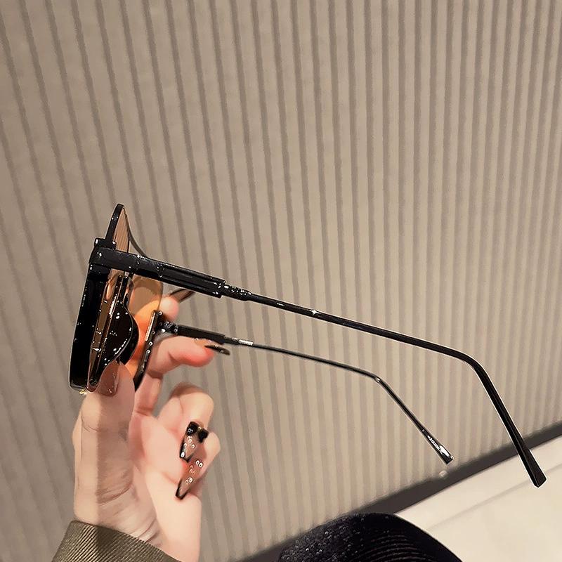 Винтажные солнцезащитные очки большого размера, модные мужские и женские квадратные очки, модные солнцезащитные очки Ins, популярный брендовый дизайн, UV400