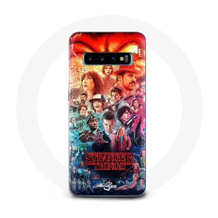 Coque pour Samsung Galaxy S10 - Stranger Things - Saison 4 - Affiche Personnages - Plastique - Mixte