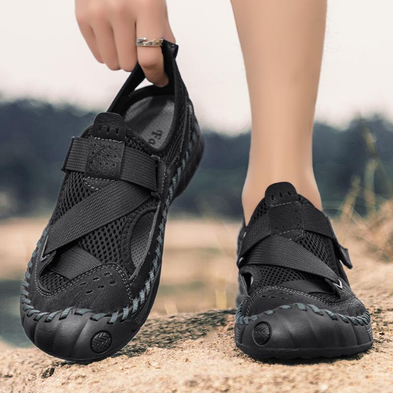 Summer Men's Casual Shoes Large Size Breathable Mesh Casual Sneakers Sandals for Men Mens Leather Sandals