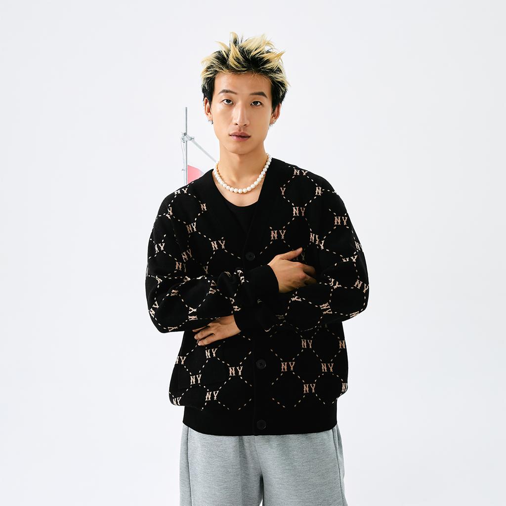 Новая коллекция MLB MONOGRAM New York Yankees FW24 Трикотаж Унисекс Черный 3AKCM0144-50BKS