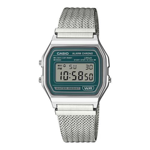 Casio CASIO Классические цифровые часы с сетчатым ремешком A-158WEM-3DF