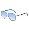 New Luxury Gradient Oval Aviator Women Sunglasses Retro Two Color Personality Temple Design All Match Men Sun Glasses Uv400