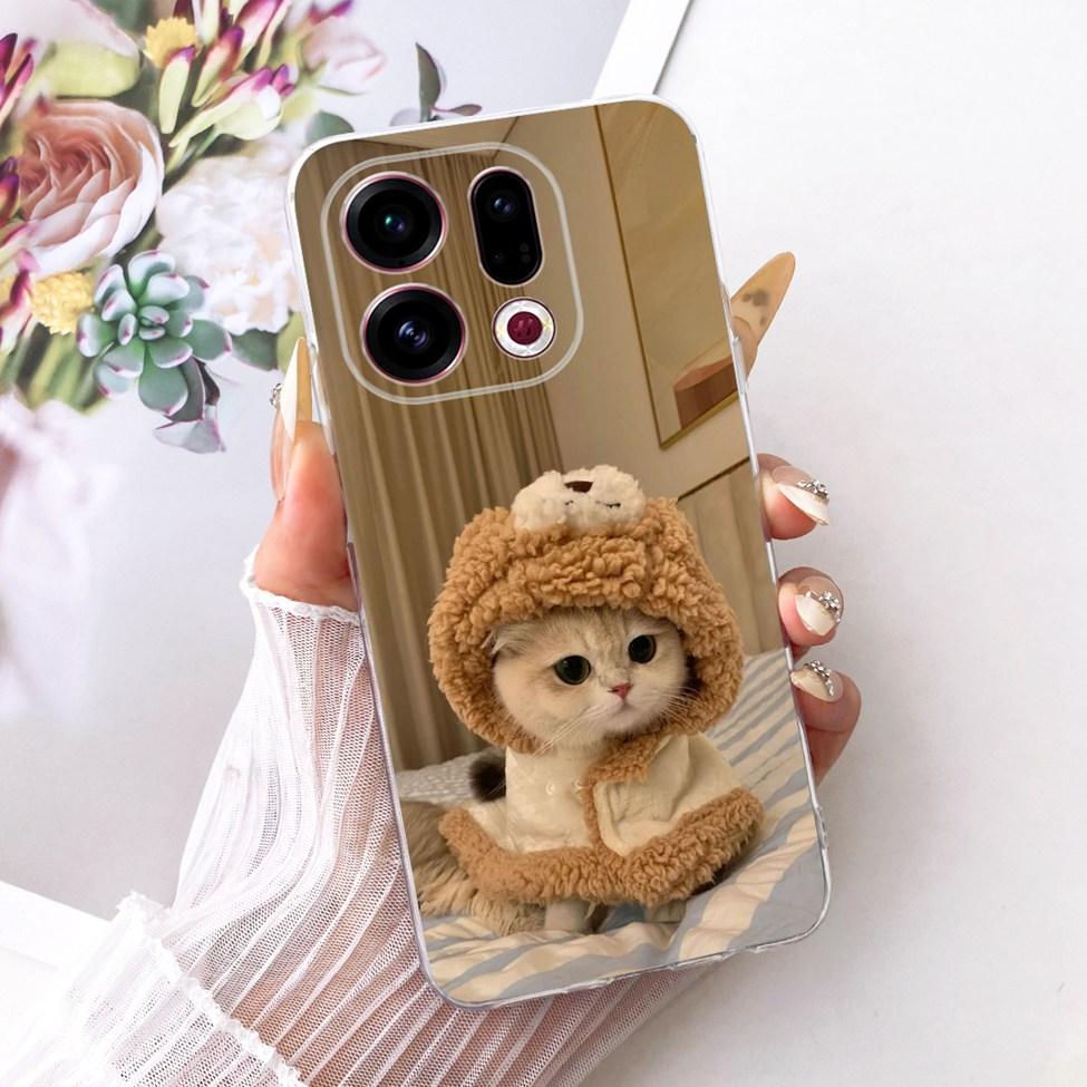 Clear For Oppo Find X9 Case Cover Cute Cat Fashion Butterfly Luxury Painted Soft Casing For Oppo CPH2797 PLJ110