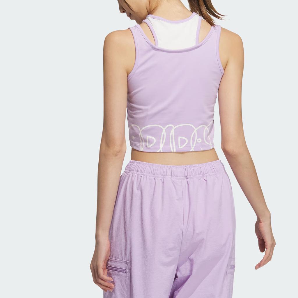 adidas Оригиналы CITY SKATETop TANK Спортивные майки Женские Розовый Фиолетовый/Розовый Белый JN1677