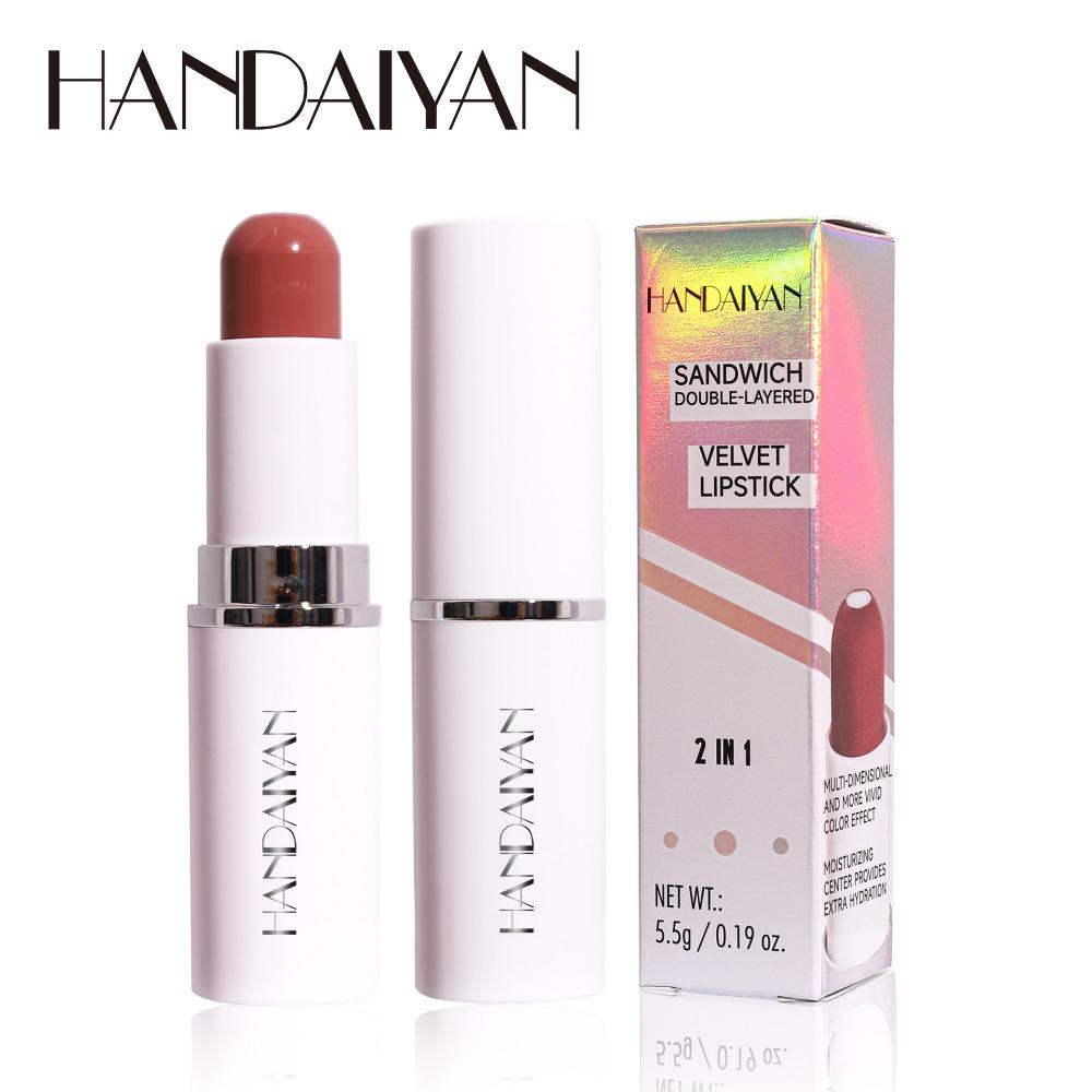 HANDAIYAN Lipstick Lippenstift, Twa-in-ien, Hert-LIP, Reade Froulike Matte Hydraterend En Hydraterend Is Net Maklik Te Ferklearjen