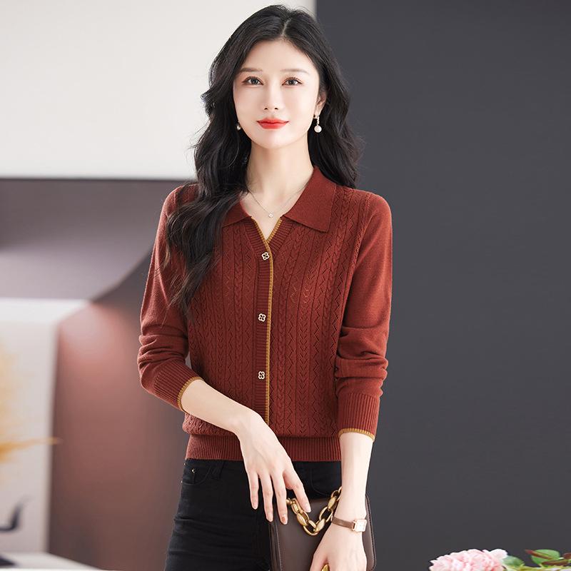 Кашемировый кардиган приталенного силуэта 2025: Отложной воротник, однобортный жаккардовый трикотаж - модный и универсальный топ