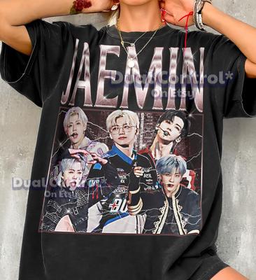 Коробка Jaemin 90-х Винтаж Ретро Бутлег Футболка, Идол K-Pop Мальчиковой Группы Графическая Футболка, Эстетика Корейского Исполнителя Одежда для Фанатов #SAF