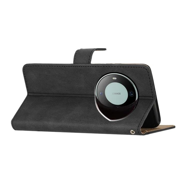 Для Huawei Mate 60 чехол-кошелек-подставка для телефона Crazy Horse Texture PU Leather Imprinted Lines Cover