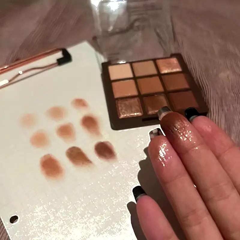 9 цветов шоколадной палитры теней для век Pearly Matte Earth Color Палитра теней для век Shiny Sequins Eye Pigments Стойкий макияж