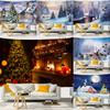 Рождественский снег, Рождественская елка, Tapiz navideño, полиэстеровый гобелен с принтом Санта-Клауса, настенный декор, тканевый домашний декор, гобелен