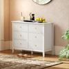 Fluted Dresser, 6 Drawer Chest of Drawers for Bedroom, Living Room, Hallway, Closet, White