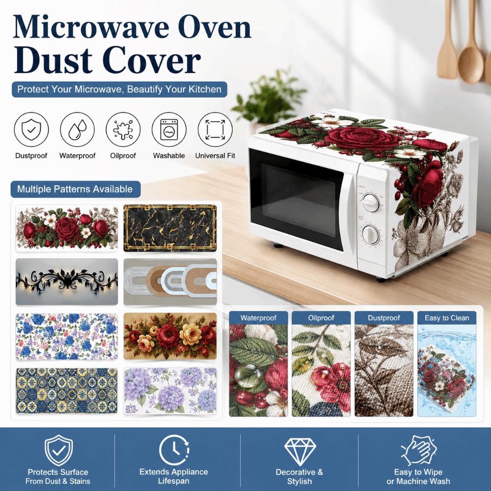 Printed Microwave Oven Dust Cover Floral Dust Protector Mat Microwave Cover Kitchen Appliance