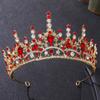 Red Rhinestone Crown Baroque Wedding Hair Accessories Bridal Tiara Crown