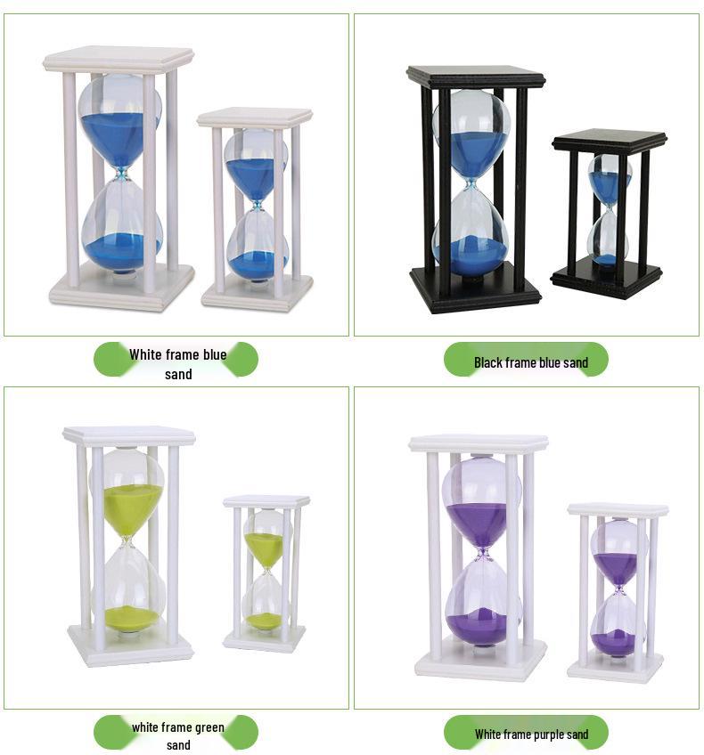 Multicolor Wooden Hourglass: 5/15/30 Minute Timer for Kids' Brushing & Creative Decor
