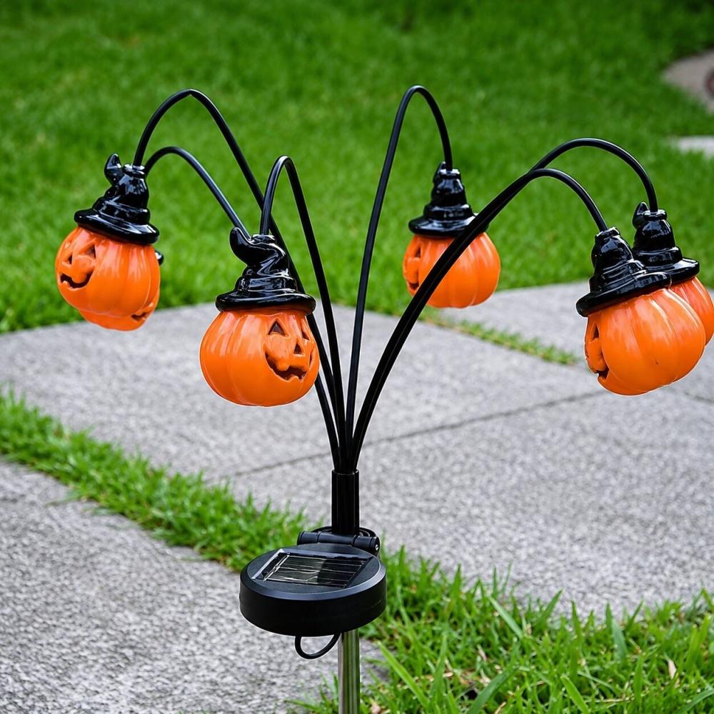 Xiaomi 6-Heads Halloween Solar Pumpkin Path Lights Outdoor Waterproof Terror Orange Lights Garden Yard Terrace Holiday Decorations