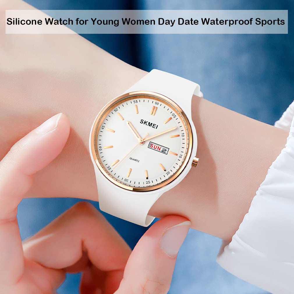 Часы SKMEI водонепроницаемые спортивные силиконовые милые студенческие простые наручные часы большие стильные повседневные аналоговые кварцевые часы с датой и днем недели