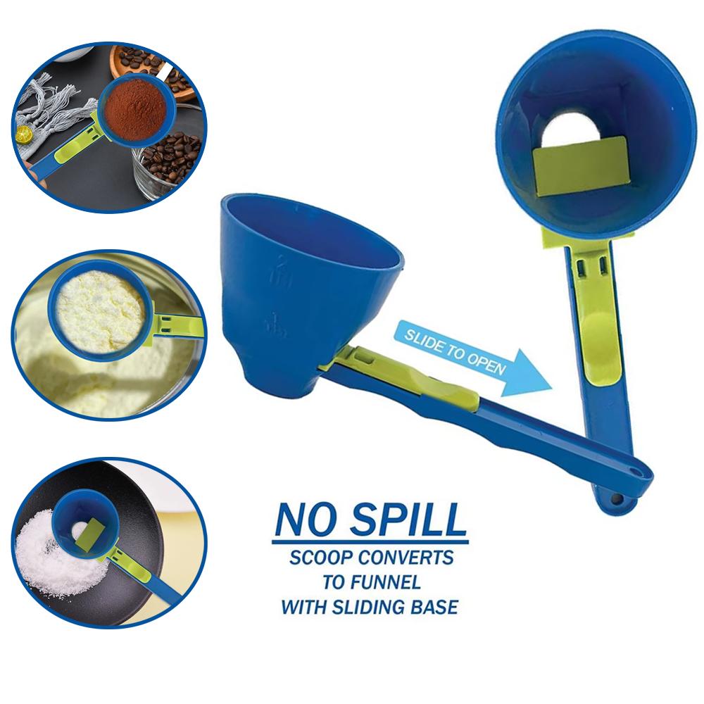 2 ШТ. Кофейная ложка, выдвижная мерная ложка-воронка 2 в 1, выдвижная конструкция, мерная ложка-воронка, удлиненная ручка, не проливается, мерная ложка-воронка, точное измерение