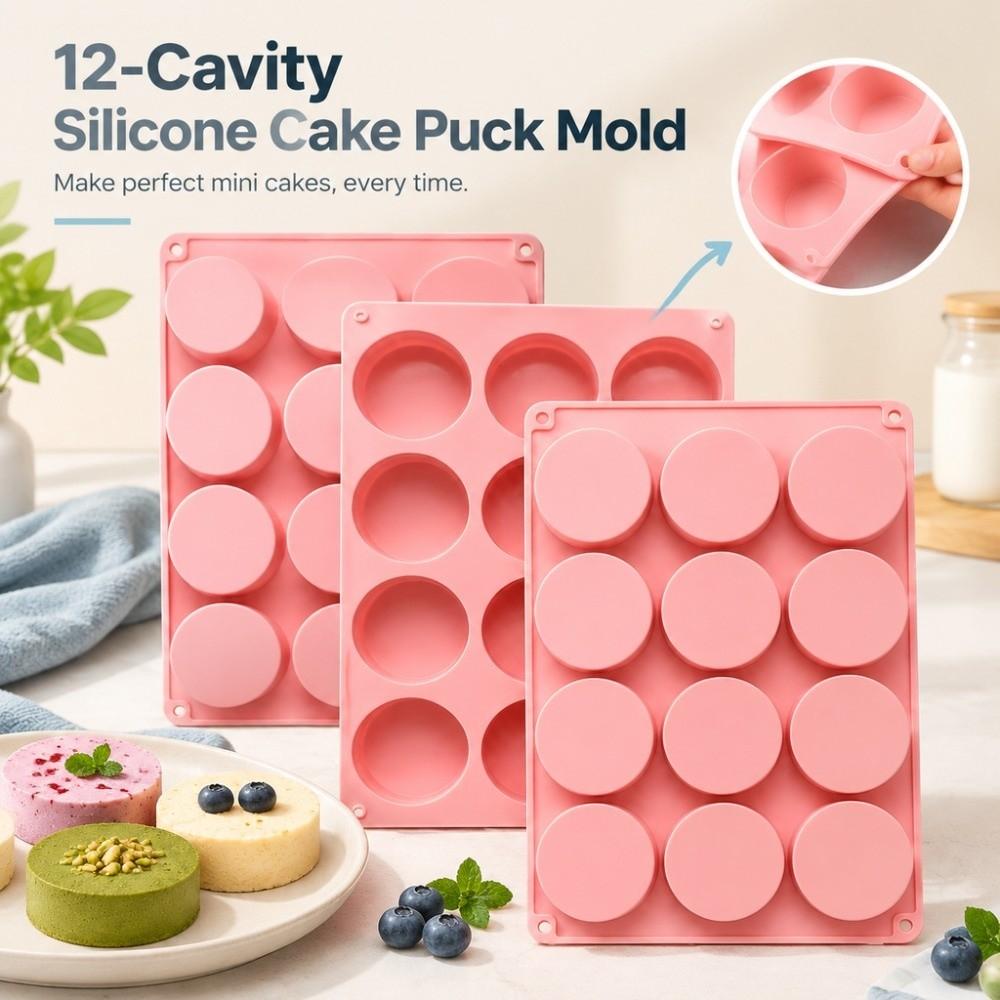 Round Shape Cake Puck Mold 12-Cavity DIY Cake Core Tool New Cake Pop Molds Home Baking
