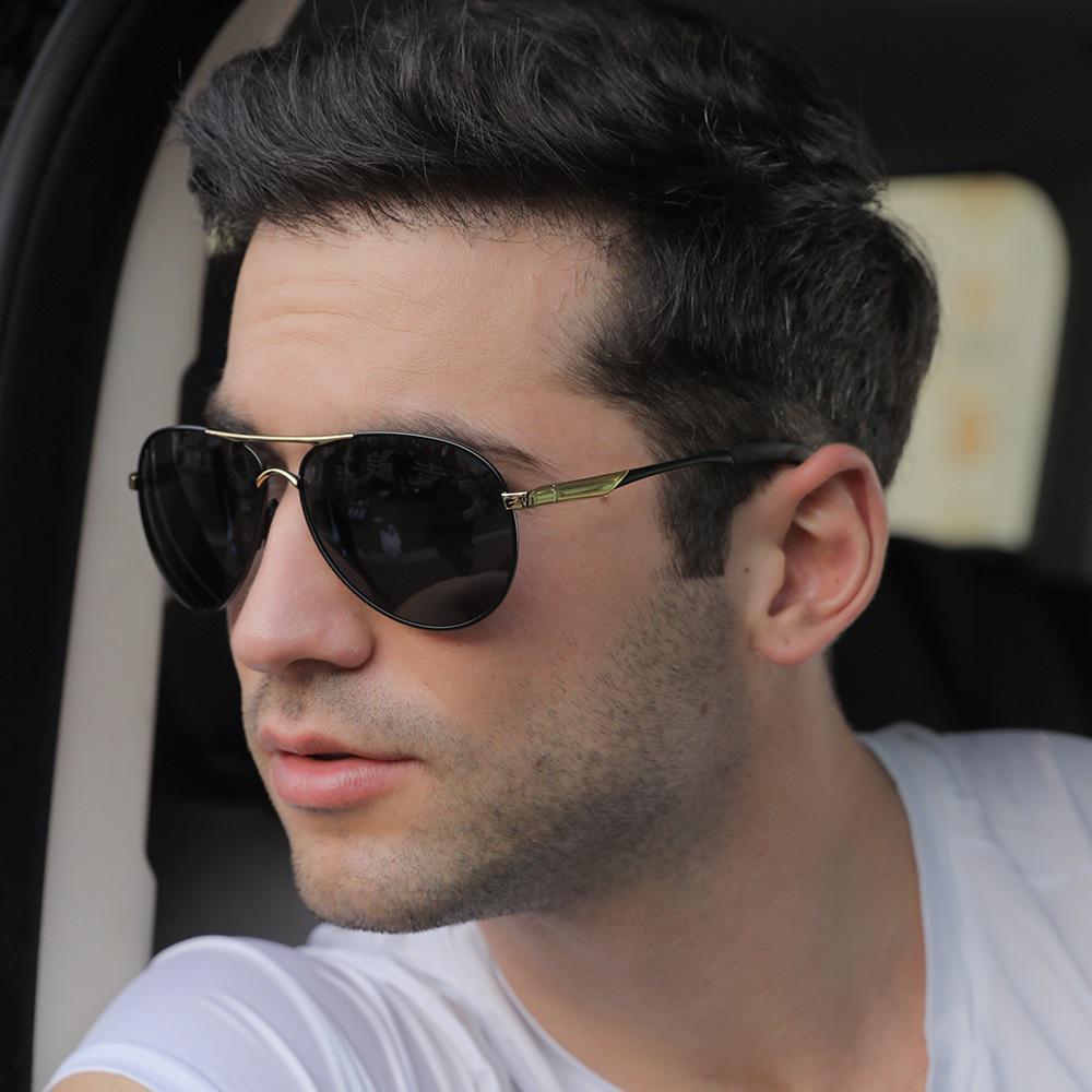 aoron Fashion Polarized Sunglasses Metal Frame Sun Glasses Driver Driving Glasses UV400 Anti-glare Eyewear for Men Women