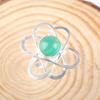 Натуральный зеленый оникс кабошон драгоценный камень 925 стерлинговое серебро ювелирные изделия ручной работы женское кольцо RR-21-27