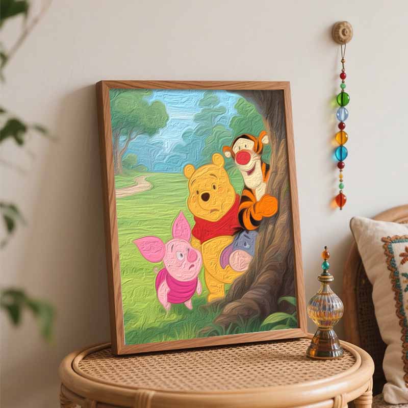 Disney Набор для масляной живописи painting art Винни-Пух украшение стены спальни ручной работы DIY подарок artcrafts
