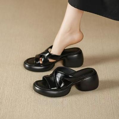 Модные Дизайны Обувь для Женщин Тапочки Мюли Шлепанцы Женские Кожаные Вьетнамки Милые Сандалии Высота Снаружи Легко Носить Верхние Перемычки Женские