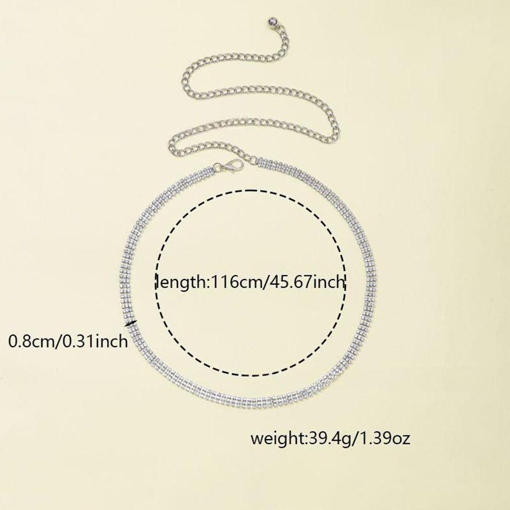 Adjustable Summer Belt Lightweight Elegant Waist Chain Rhinestone Waist Chain  Women's Accessories