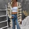Autumn Winter Striped Loose Cardigan Sweater Women's Casual Versatile Sweater Top
