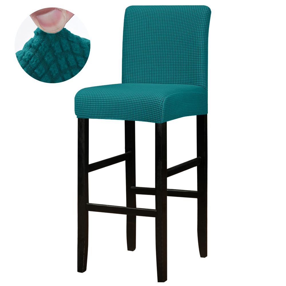 Stretch Solid Bar Chair Cover Short Back Stool Slipcover for Dining Room Hotel Party Decor