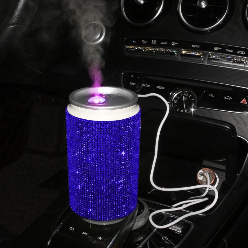 Автомобильный увлажнитель Diamond Crystal со светодиодной подсветкой, настольные увлажнители, портативный USB-мини-освежитель воздуха, автомобильные аксессуары для женщин