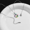 Trendy Zircon Butterfly Flower Pendant Necklace Stainless Steel High Grade Geometric Jewelry Party Gifts For Women Girls
