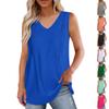Women's Fashionable Tank Tops Loose Tops Shirts Casual Summer V Neck Tunic Tops Loose T-Shirts Solid Color Tops