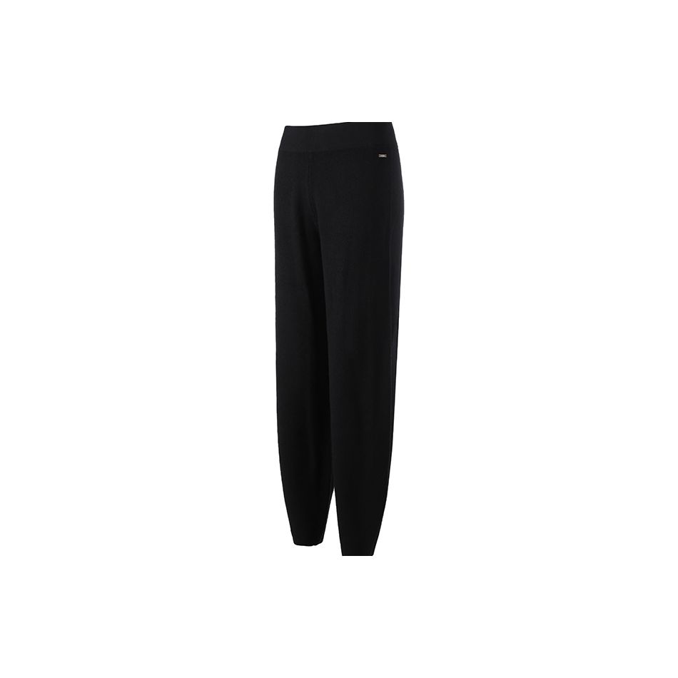Armani Exchange Осенне-зимняя коллекция 22 года Однотонные Повседневные вязаные брюки с эластичным поясом Женские брюки Черный 6LYP1Y-YMT8Z-1200