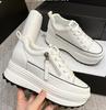 Genuine Leather Women Casual Shoes 7cm Platform Wedge Female Women Fashion Sneakers Chunky Spring Autumn Shoes Summer
