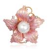 New Fashion Pink Cherry Blossom Flowers Brooches For Women Brooch Pins Jewelry Accessories