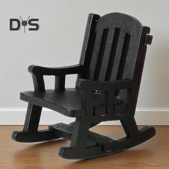 Миниатюрное кресло-качалка 1:12/1:16 масштабных декоративных моделей из дерева, миниатюрный стул, фигурка, кукольный домик, дизайн интерьера, аксессуары