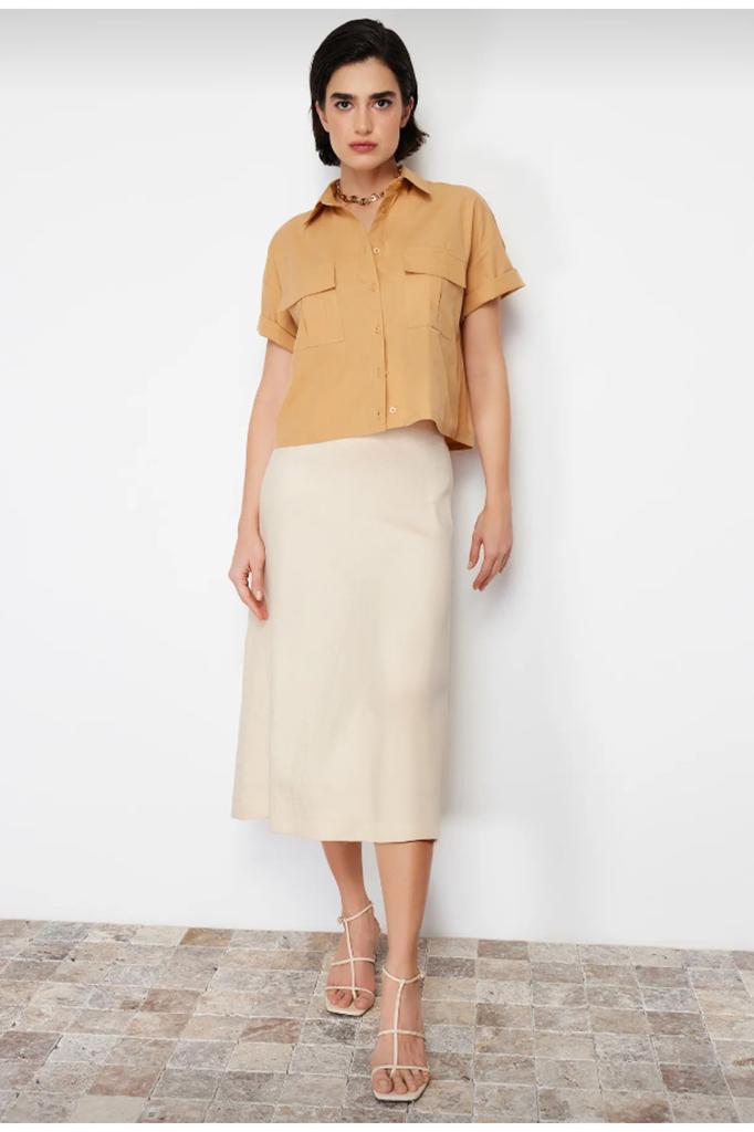 Women's Fashion Shirt Shirt Collar Sleeveless Red Pleated Fitted Waist-Fitting Woven Shirt