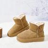 Женские большие размеры мягкая подошва осень и зима теплый мех один снежные ботинки подкладка с утеплителем нескользящие походные повседневные спортивные хлопковые ботинки