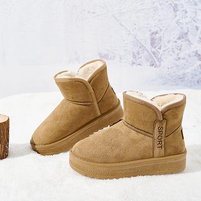 Женские большие размеры мягкая подошва осень и зима теплый мех один снежные ботинки подкладка с утеплителем нескользящие походные повседневные спортивные хлопковые ботинки