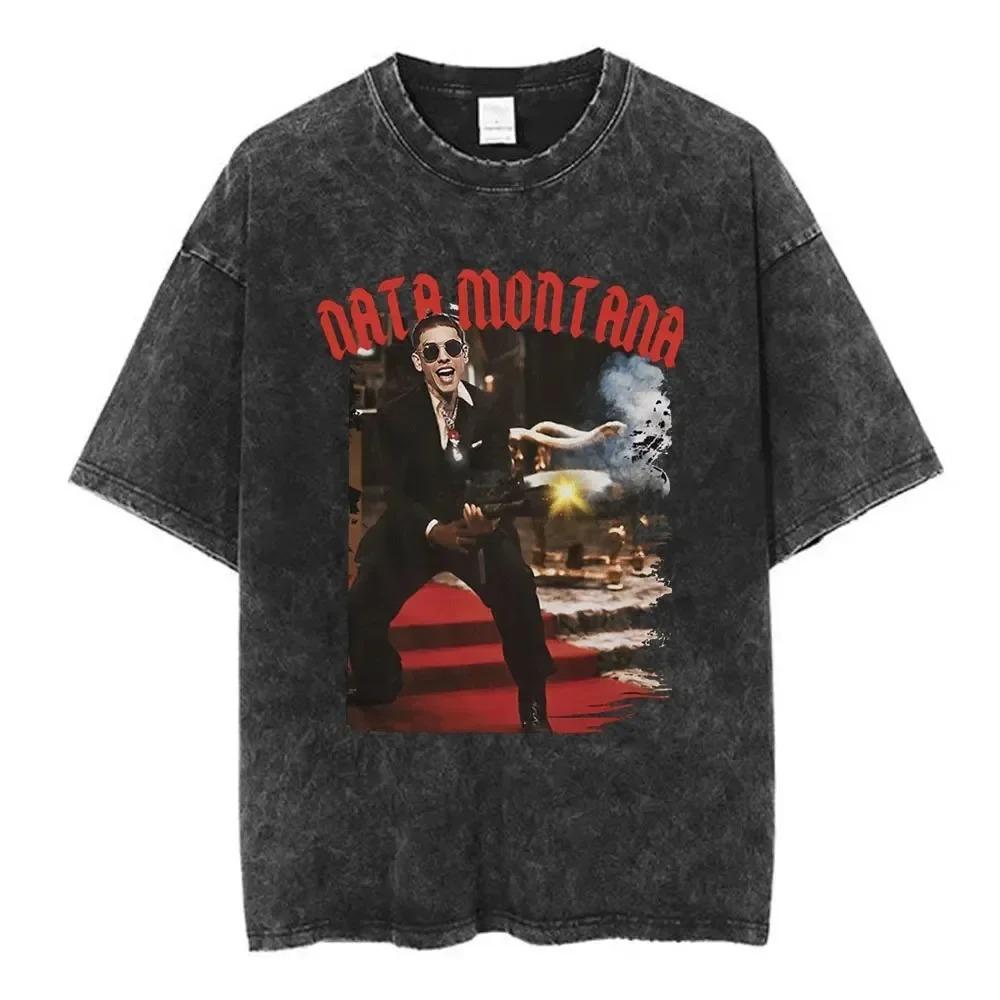Natanael Cano Nata Montana Vintage Washed T Shirts Amor Tumbado Short Sleeve T-shirt Men Cotton Comfort T-shirts